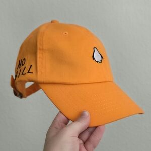 Orange "No Chill" Baseball Cap with Penguin Embroidery